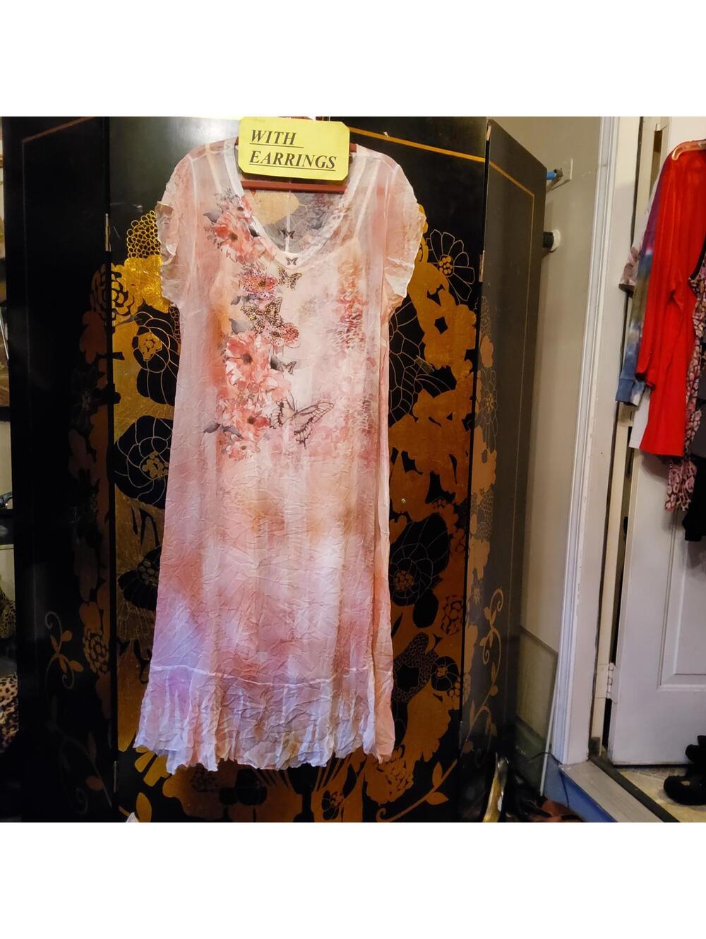 XL Butterfly Dress & Crystal Earrings - Picture 1 of 4